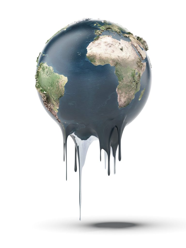 Painted earth globe (Earth map provided by NASA)